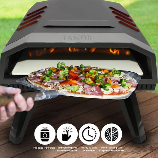 Flame King Tanur 12-Inch Portable Outdoor Propane Pizza Oven Counterto