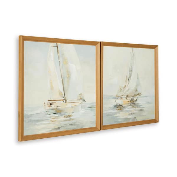 Signature DESIGN BY ASHLEY Winbrook 2-Piece Framed Coastal Art Print 30 in. x 30 in.