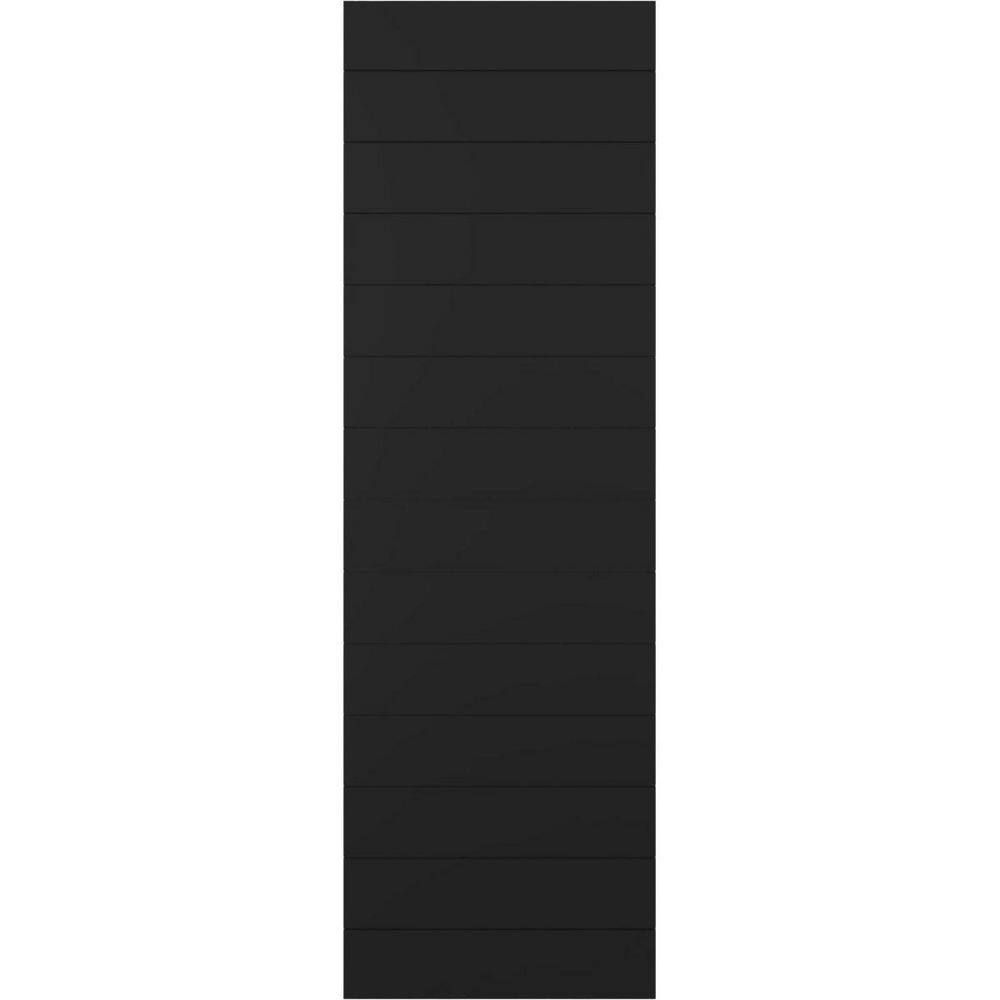 12 in. x 44 in. True Fit PVC Horizontal Slat Modern Style Fixed Mount Board and Batten Shutters Pair in Black price history on PriceWatchPro