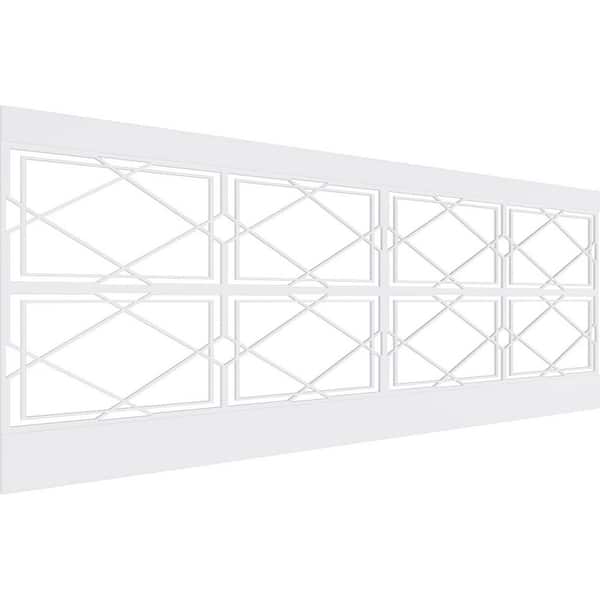Ekena Millwork 36 in. H x 94-1/2 in. W 23.64 sq. ft. Kiowa PVC Wainscot Paneling Kit