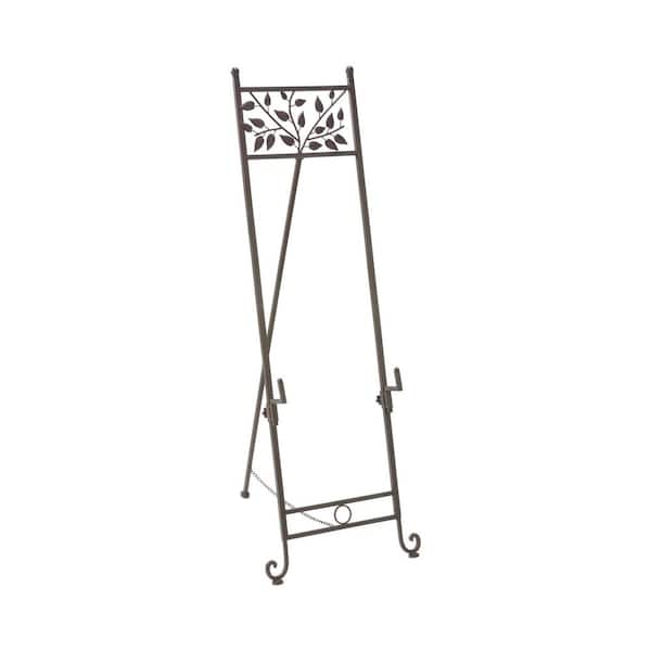 Unbranded Floor Easel with Natural Accents and Adjustable Arms in Mahogany