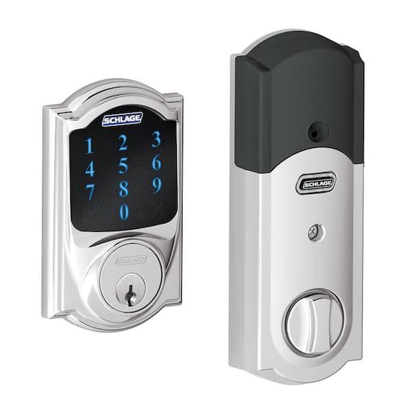 Schlage Camelot Bright Chrome Electronic Connect Smart Deadbolt with Alarm - Z-Wave Plus Enabled