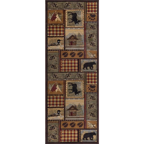 Tayse Rugs Nature Lodge Multi-Color 3 ft. x 10 ft. Indoor Runner Rug