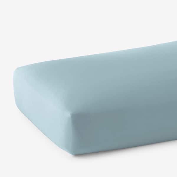 The Company Store Legends Hotel Supima Slate Blue 400-Thread Count Cotton Percale Queen Fitted Sheet
