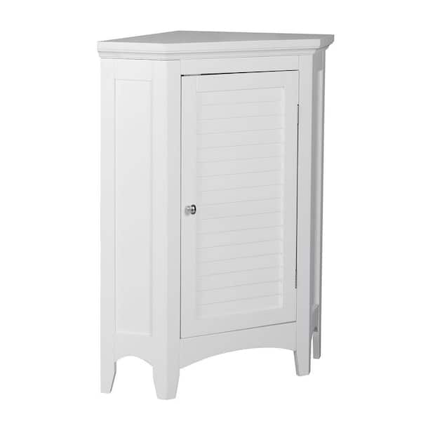 Elegant Home Fashions Simon 24 3 4 In W X 17 D 32 H Corner Bathroom Linen Storage Floor Cabinet With Shutter Door White Hdt586 The Depot Elegant Home Fashions Simon 24 3 4 In, Corner Floor Cabinet Bathroom