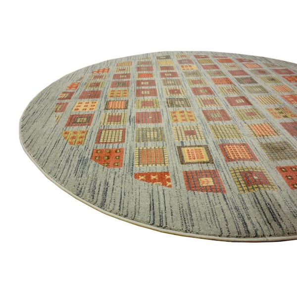 Fars Manchester Light Blue 6' 0 x 6' 0 Round Rug