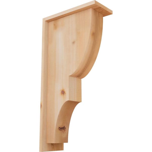 Ekena Millwork 5-1/2 in. x 12 in. x 24 in. Western Red Cedar Ridgewood Smooth Corbel with Backplate