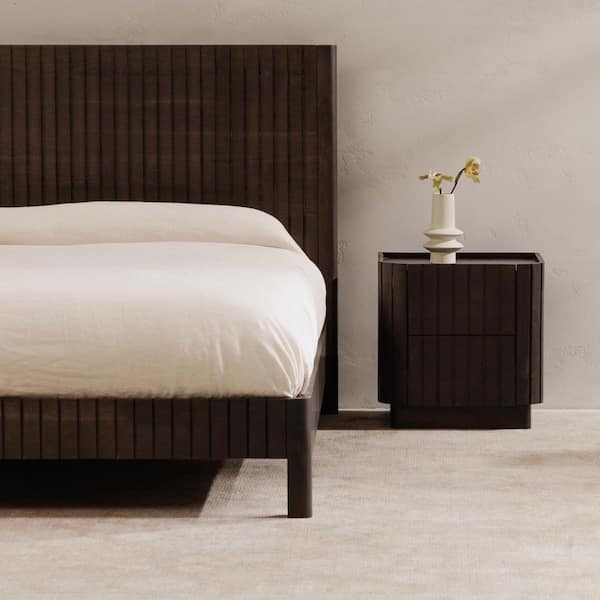 Tatiana Black 2-Drawer 20 in. W Nightstand