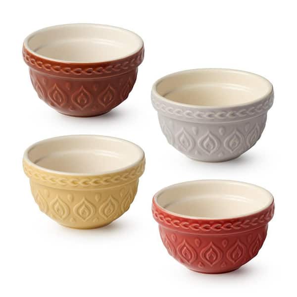 Certified International 9 fl. oz. Multi-Colored Vintage Farm Stoneware Prep Bowl (Set of 4)