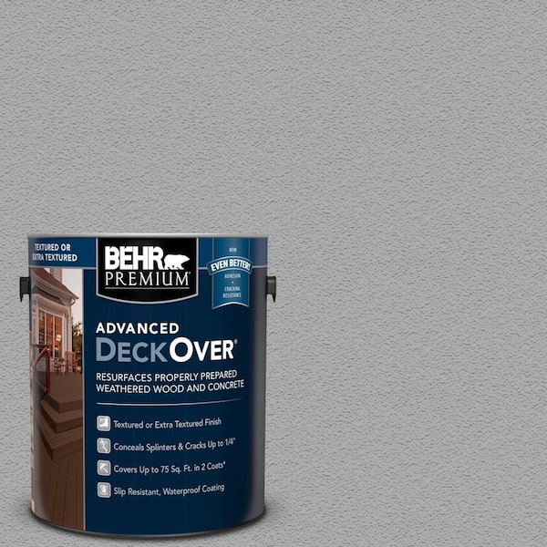 BEHR Premium Advanced DeckOver 1 gal. #PFC-68 Silver Gray Textured Solid Color Exterior Wood and Concrete Coating