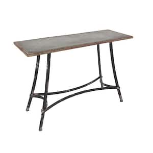 43 in. Brown Rectangle Metal Farmhouse Console Table