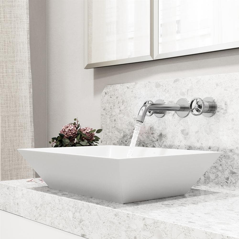 Brooklyn Inspired Industrial-Chic Chrome Wall Mount Bathroom Faucet