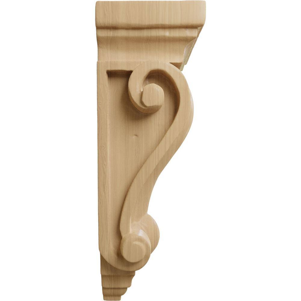 Cherry Hand-Carved Hardwood Pilaster Corbel, 7.5" x 4"