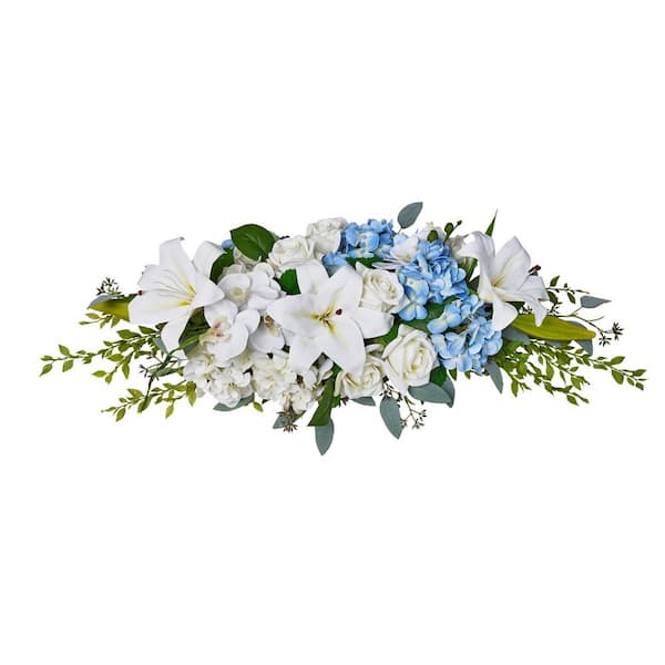 35 in. Artificial Multi-Colored Wedding Arch Flowers Kit Silk Floral Swag for Wedding Backdrop and Sweetheart Table