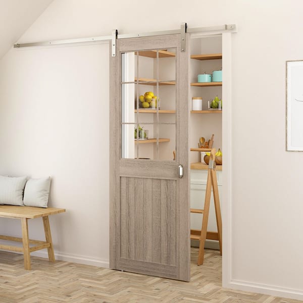 Barn Door Queen Murphy Bed with Glaze Finish - The Furniture House