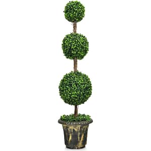 4 ' Artificial Bonsai Topiary Triple Ball Tree Plant Indoor Outdoor UV Resistant