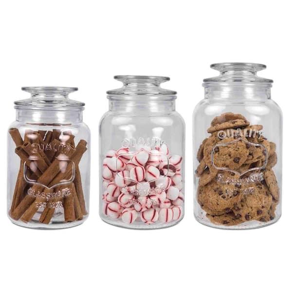 Home Basics 3-Piece Glass Canister Set