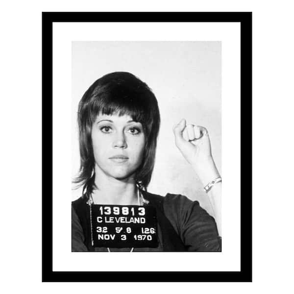 VENICE BEACH Collections Jane Fonda 1970 Mugshot by Unknown 1-Piece Framed Graphic Print Abstract Poster Art Print 18 in. x 14 in.
