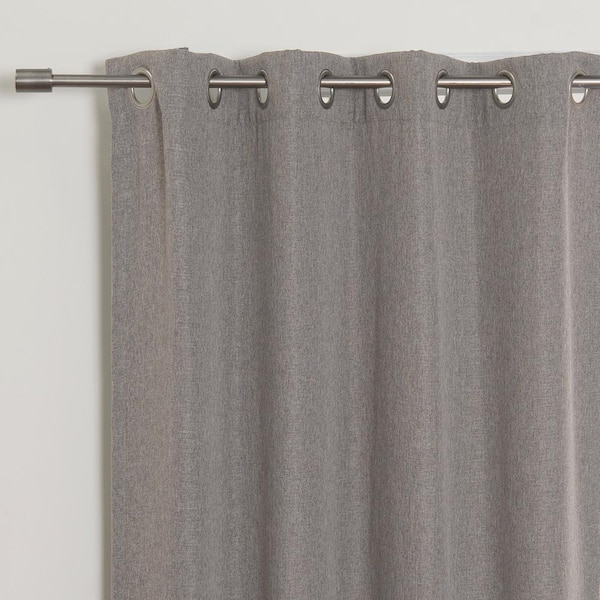 Best Home Fashion Grey Grommet Blackout Curtain - 52 in. W x 96 in. L  JC_09_GROM_LUCCA-96-GREY - The Home Depot