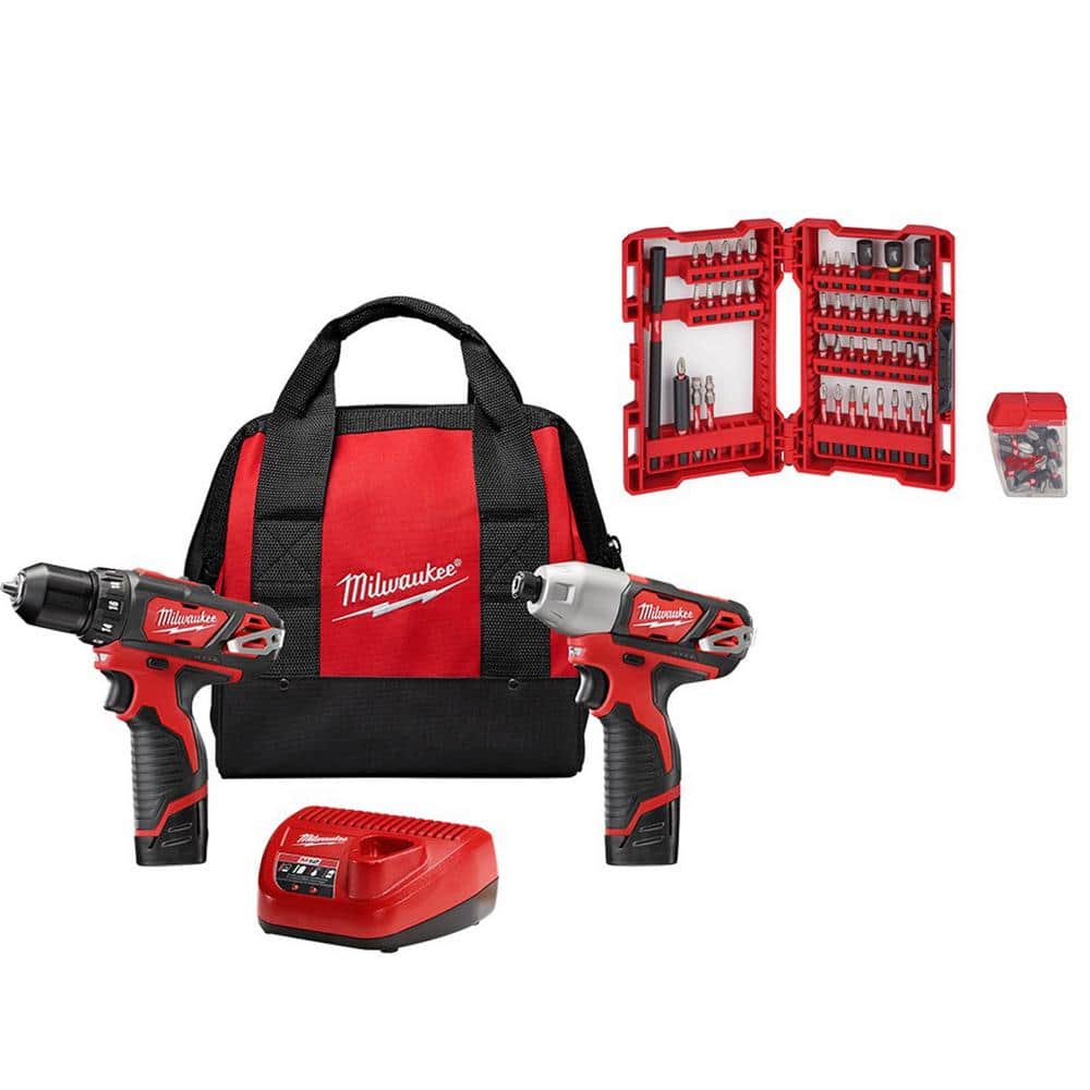 Milwaukee M12 12V Cordless Drill Driver/Impact Driver Combo Kit (2Tool) with Impact Duty Steel