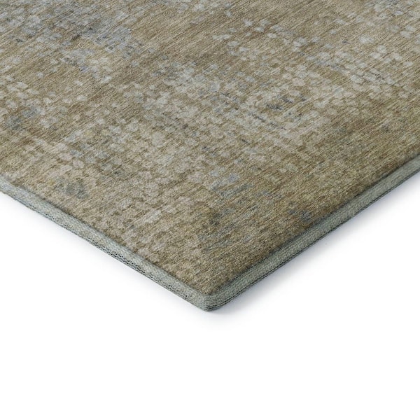 Mayfield Premium Machine Washable Abstract AMF2087 Beige 3 ft. x 5 ft. Area Rug