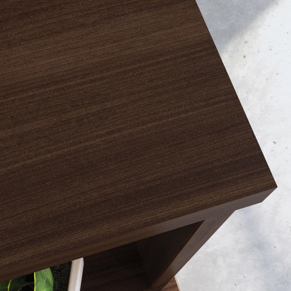Noble Elm Brown Engineered Wood Reception Hutch