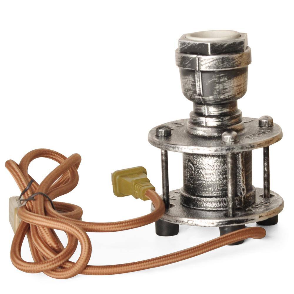 Silver Industrial Iron Candlestick Task Lamp
