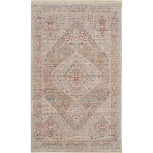 Enchanting Home Beige/Grey 3 ft. x 5 ft. Persian Medallion Traditional Kitchen Area Rug