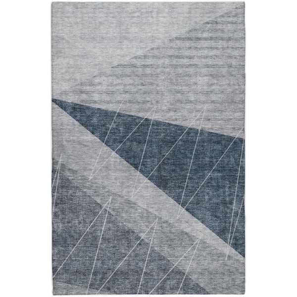 Dream Shag Premium Machine Washable Abstract ADS706 Charcoal 10 ft. x 14 ft. Area Rug