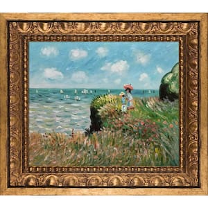 Cliff Walk at Pourville by Claude Monet Versailles Gold Framed Nature Oil Painting Art Print 11.5 in. x 13.5 in.