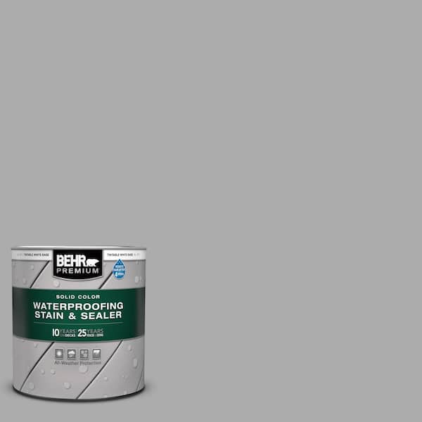 BEHR PREMIUM 1 qt. #N520-3 Flannel Gray Solid Color Waterproofing Exterior Wood Stain and Sealer