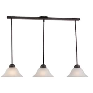 Da Vinci 3-Light Bronze Linear Chandelier Island Pendant Light Fixture