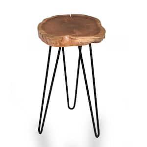 Seti Live Edge 26 in. High Accent Table with Black Legs