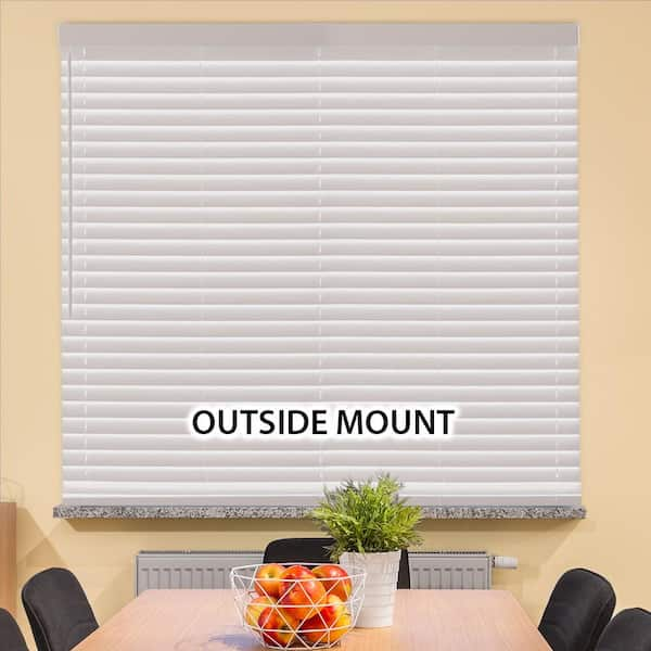 Home Decorators Collection White Cordless Faux Wood Blinds for Windows with 2 in. Slats - 50 in. W x 72 in. L (Actual Size 49.5 in. W x 72 in. L)