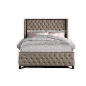 Memphis Queen Upholstered Bed, Textured Pewter