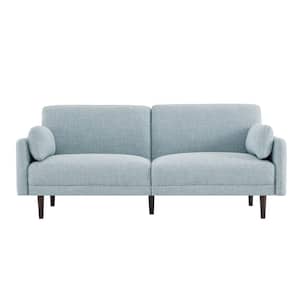 Phoebe 73 in. Square Arm Fabric Rectangle Sofa in. Mint