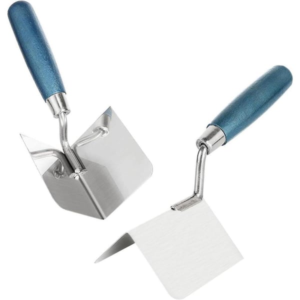 2.4 in. x 3.14 in. Stainless Steel Trowel Drywall Corner Tool Set with Soft Grip Handles, 2-Pack