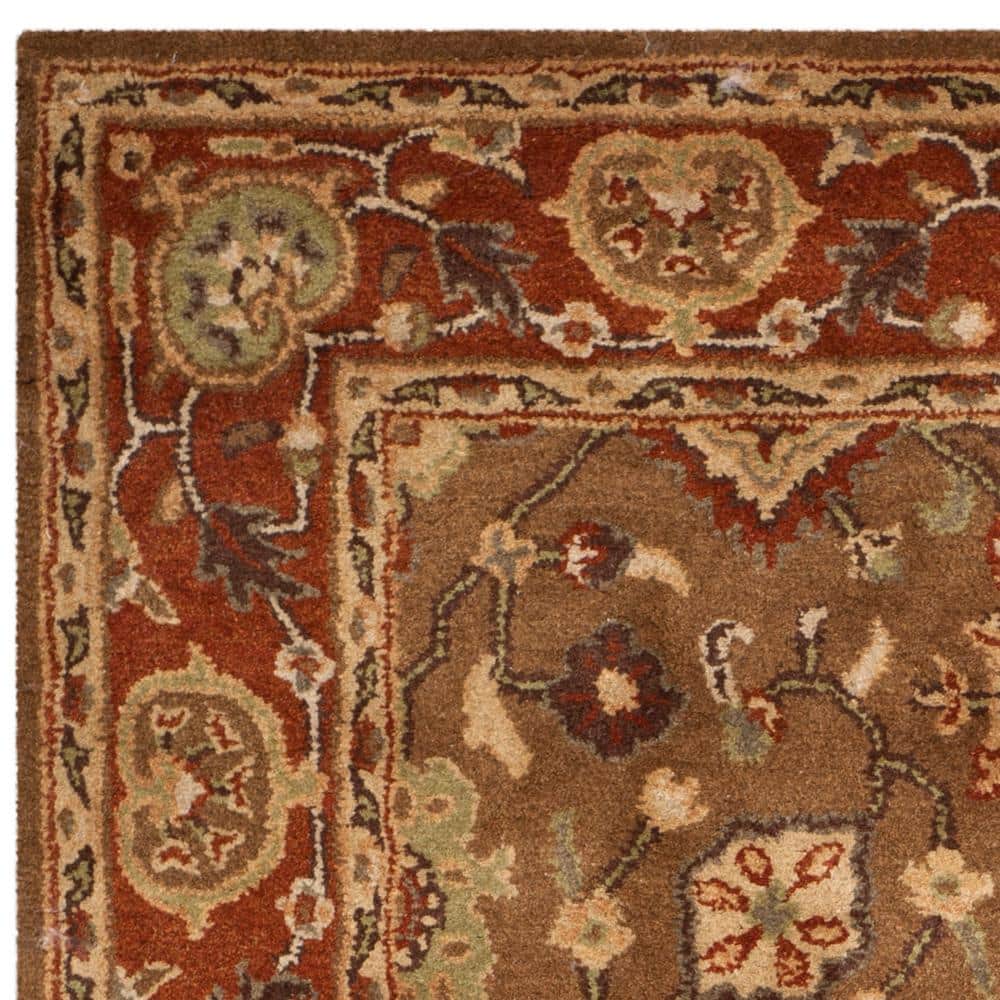 Heritage Red and Moss Hand-Tufted Wool Area Rug