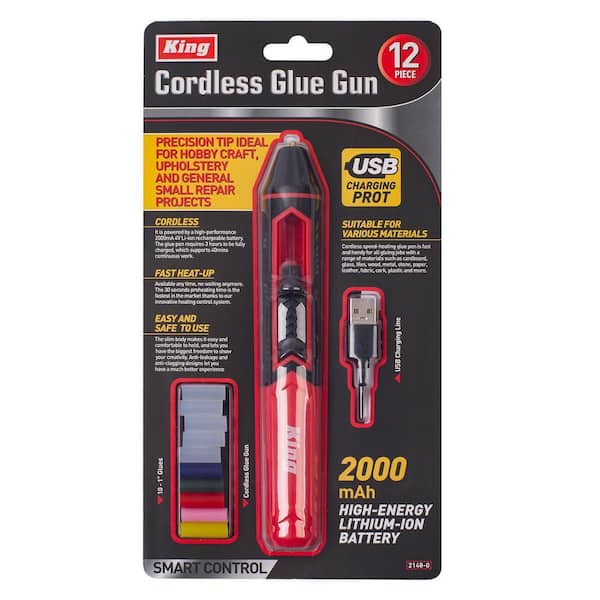 Cordless Glue Gun, 4-Volt, USB Charging (12-Piece Set)