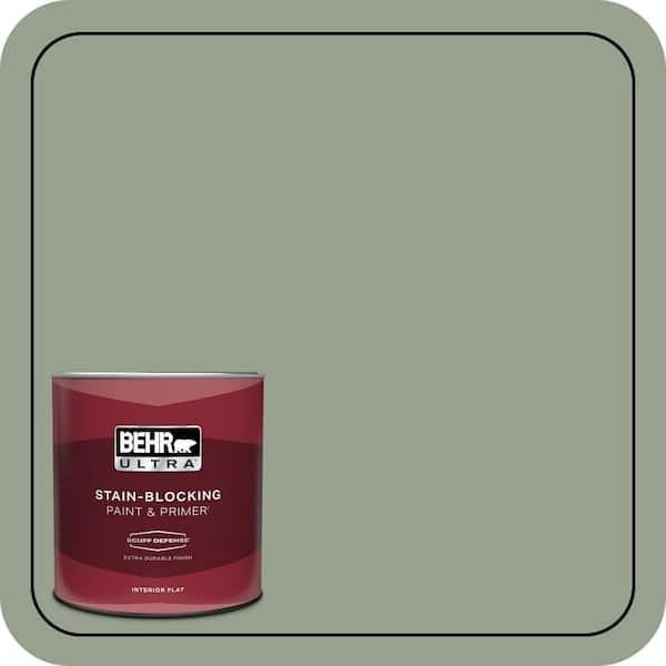 BEHR ULTRA 1 qt. #N390-4 Bitter Sage Extra Durable Flat Interior Paint & Primer