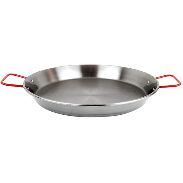 15-Inch Paella Pan With Lid, Red Round cake pan for baking Molde