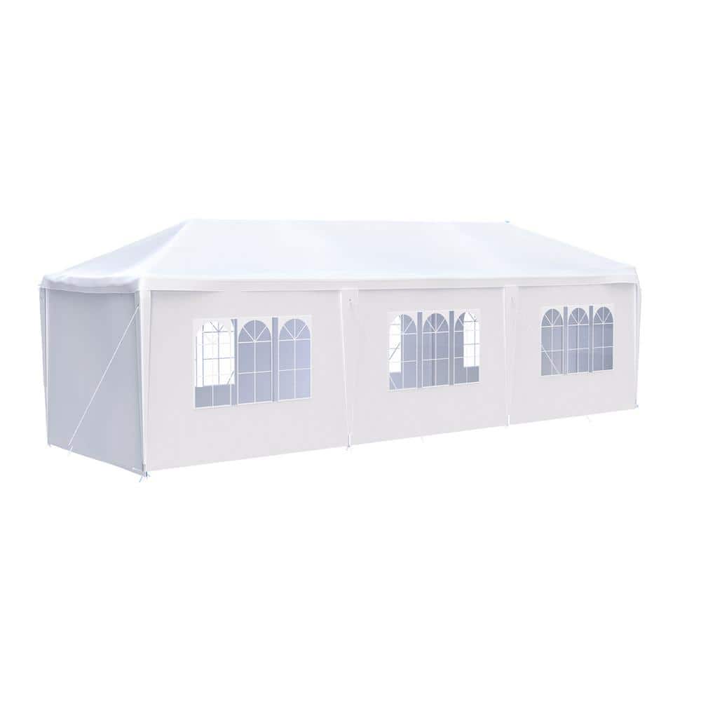 9.7 ft. W x 29.4 ft. D x 8.2 ft. H White Roof Metal Portable Carport with 8 Removable Sidewalls price history on PriceWatchPro