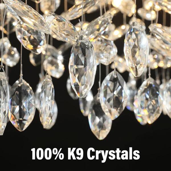 Miles Lightings Modern Chandelier 60 in.16-Lights Silver Luxury