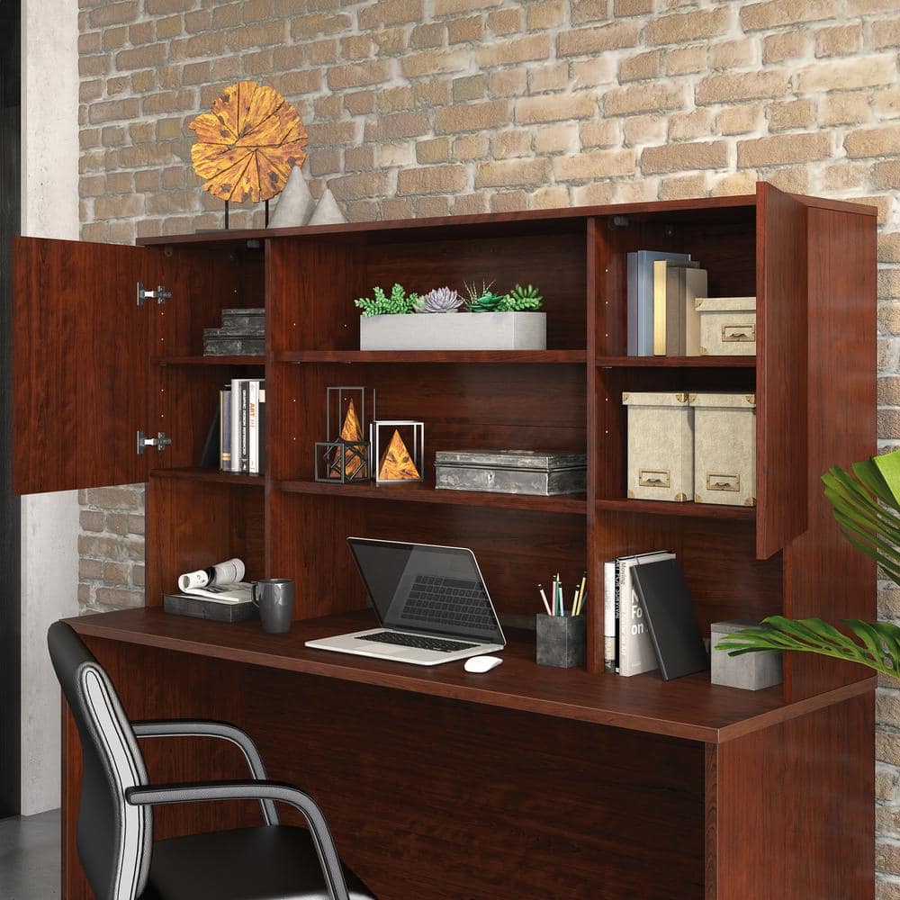 Classic Cherry 72" Engineered Wood Office Storage Hutch