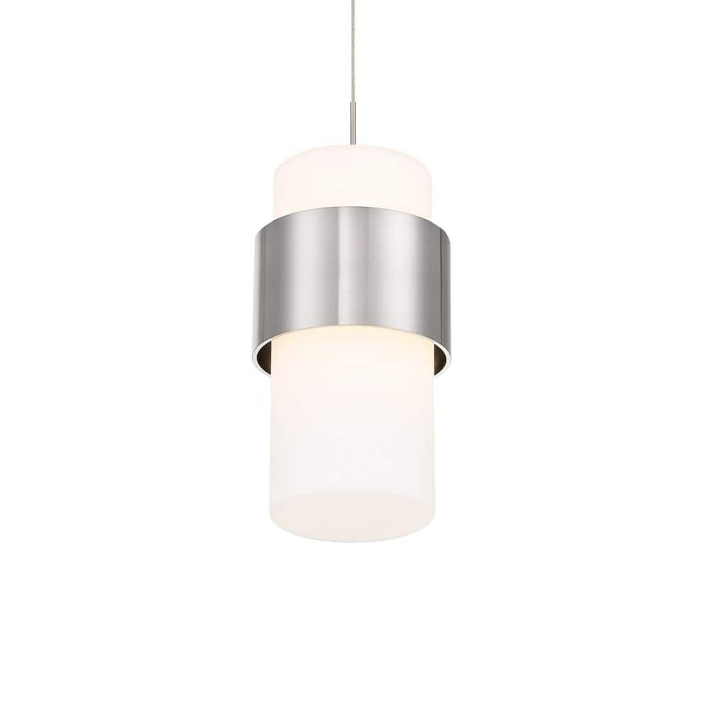 WAC Lighting Banded 9  LED Title 24 Compliant Aluminum Pendant in Brushed Nickel