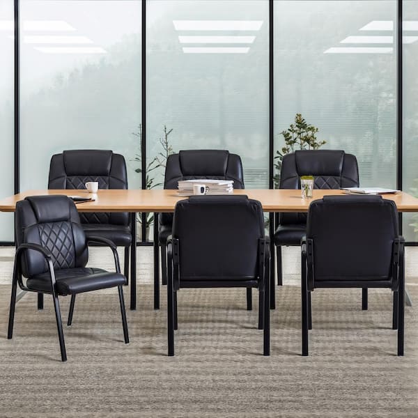家具 Boardroom Table and Leather Chairs Flash Furniture Mahogany Conference Room Table and Black Chairs Set