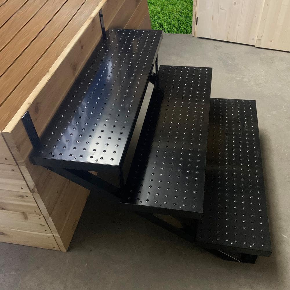 36-Inch Black Painted Steel Non-Slip Stair Tread