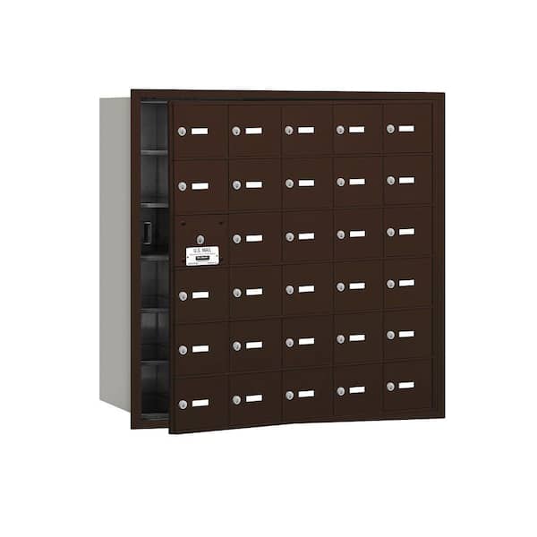 Salsbury Industries 3600 Series Bronze Private Front Loading 4B Plus Horizontal Mailbox with 30A Doors (29 Usable)