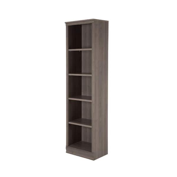South Shore 71.5 in. Gray Maple Faux Wood 5-shelf Standard Bookcase with Adjustable Shelves