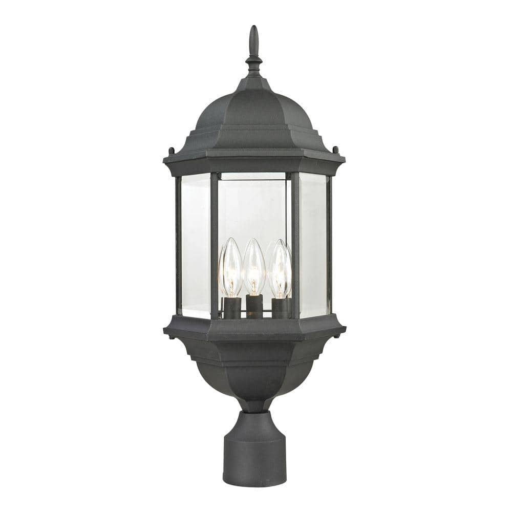 Titan Lighting Spring Lake 3-light Outdoor Matte Textured Black Post 